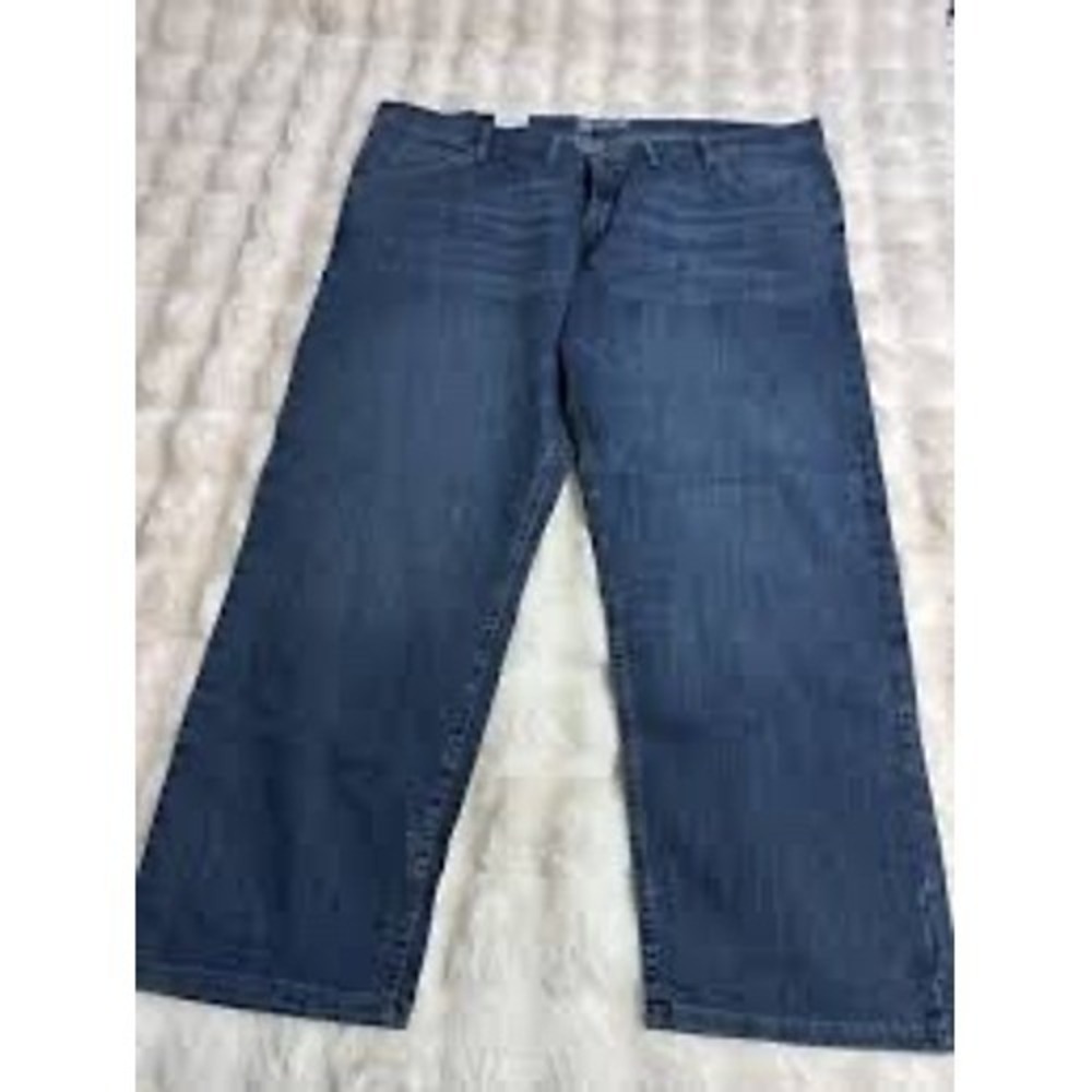 Wrangler Authentics Jeans Straight Leg Mens 48x30 Blue Stretch 10ZM100TW